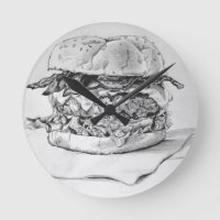 Reloj de dibujo de hamburguesas
