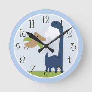 Redondo Mediano Reloj de Dinosaurios Adorables Personalizados