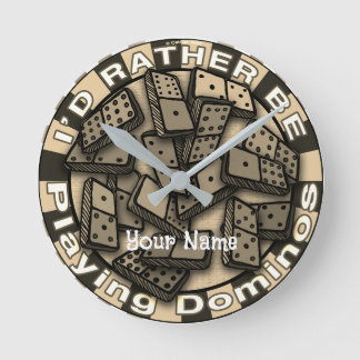 Redondo Mediano Reloj de Dominoes más bien