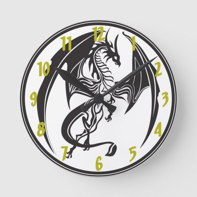 Redondo Mediano Reloj de dragón gótico (Anverso)