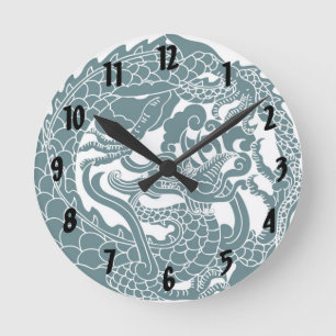Redondo Mediano Reloj de dragón gótico