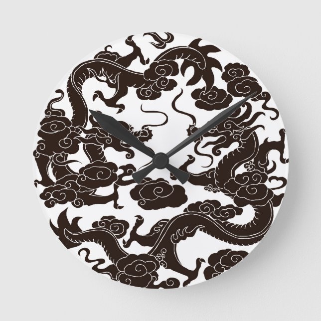 Redondo Mediano Reloj de dragón gótico (Anverso)