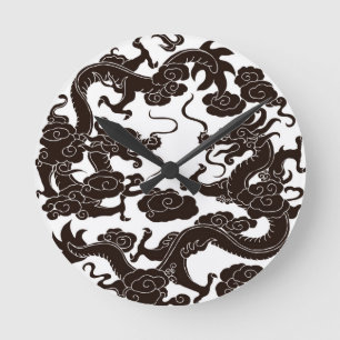Redondo Mediano Reloj de dragón gótico