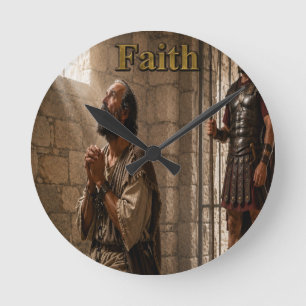 Redondo Mediano Reloj de Escrituras Cristianas