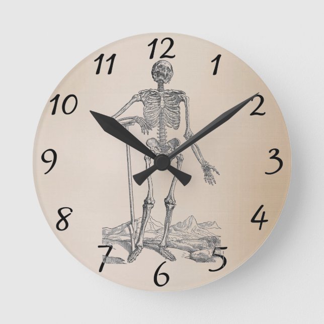 Redondo Mediano Reloj de esqueleto (Anverso)