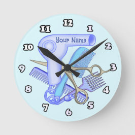 Redondo Mediano Reloj de esteticista de Blue Beauty Parlor
