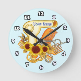 Redondo Mediano Reloj de esteticista de Sunflower Beauty Parlor