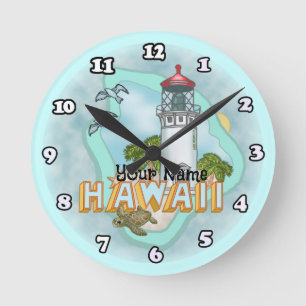Redondo Mediano Reloj de faro de Hawaii