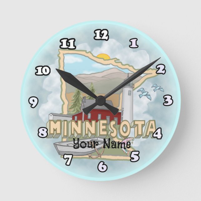 Redondo Mediano reloj de faro de Minnesota (Anverso)
