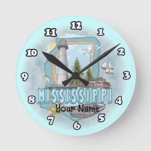 Redondo Mediano Reloj de faro de Mississippi