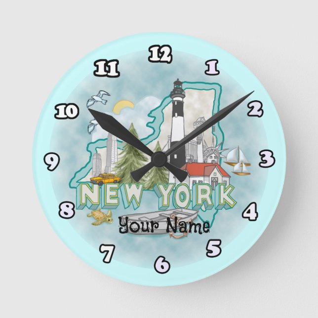 Redondo Mediano Reloj de faro de Nueva York (Anverso)