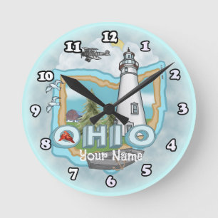 Redondo Mediano Reloj de faro de Ohio