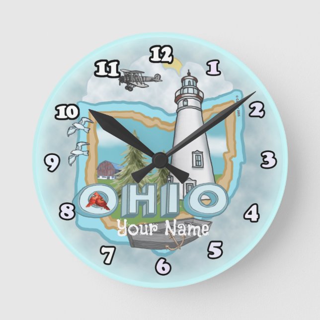 Redondo Mediano Reloj de faro de Ohio (Anverso)