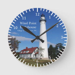 Redondo Mediano Reloj de faro de Wind Point