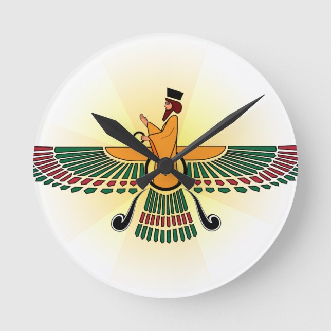 Redondo Mediano Reloj de Farvahar del persa (Anverso)