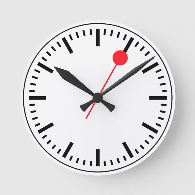 Redondo Mediano Reloj de ferrocarril suizo (Anverso)
