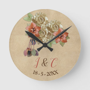 Redondo Mediano Reloj de flores de cerezo