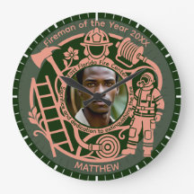 Reloj de foto del año del bombero personalizado
