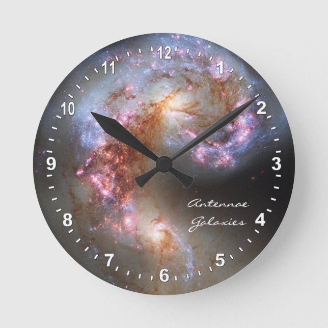 Redondo Mediano Reloj de Galaxias Astronomy & Antennae, Hubble (Anverso)