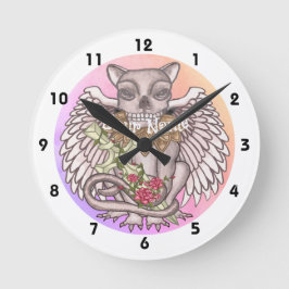 Redondo Mediano Reloj de Gárgola de cráneo