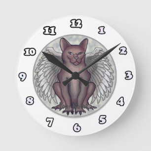 Redondo Mediano Reloj de gargoyle