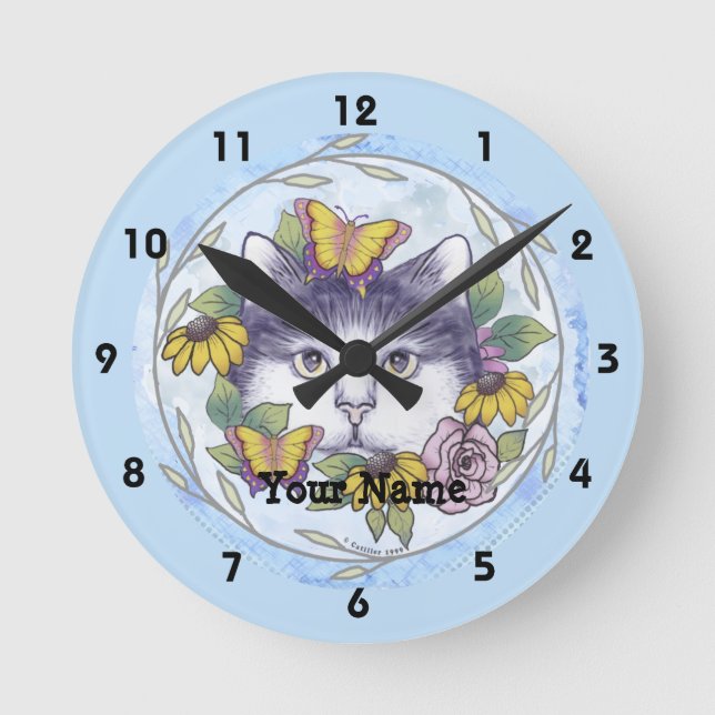 Redondo Mediano Reloj de Gato Escondido (Anverso)