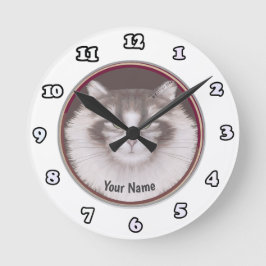 Redondo Mediano Reloj de gato forestal noruego