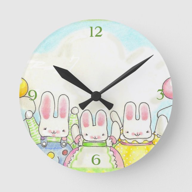 Redondo Mediano Reloj de globos (Anverso)