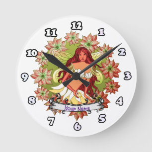 Redondo Mediano Reloj de Hada de Navidad