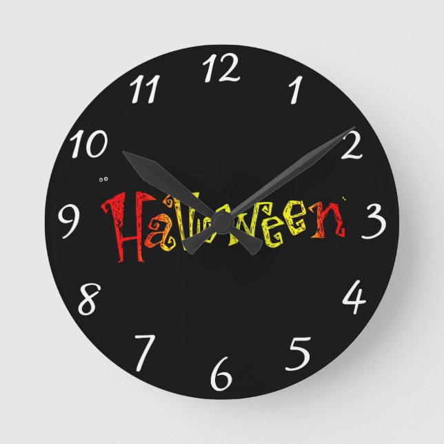 Redondo Mediano Reloj de Halloween (Anverso)