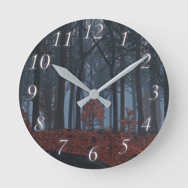 Redondo Mediano Reloj de hojas de invierno (Anverso)