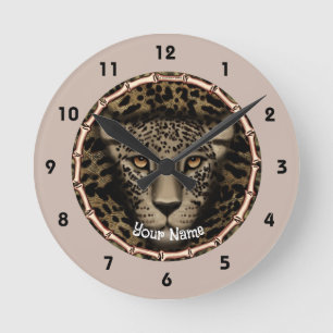 Redondo Mediano Reloj de huesos de leopardo