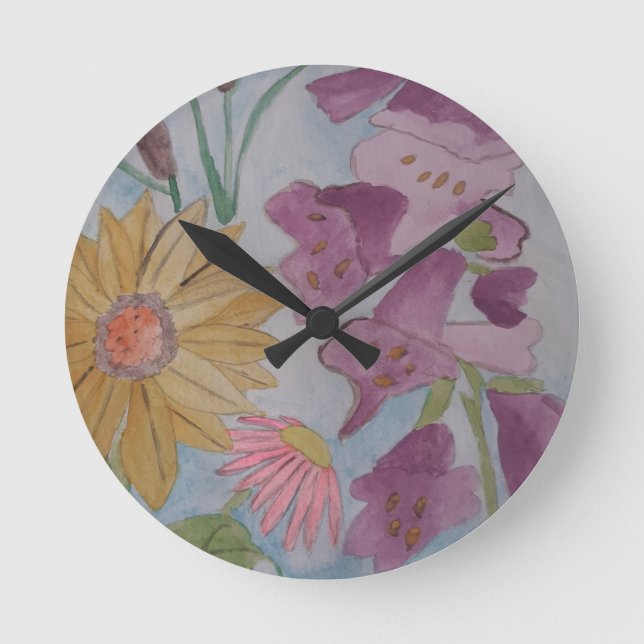 Redondo Mediano Reloj de jardín de cabaña en inglés (Anverso)