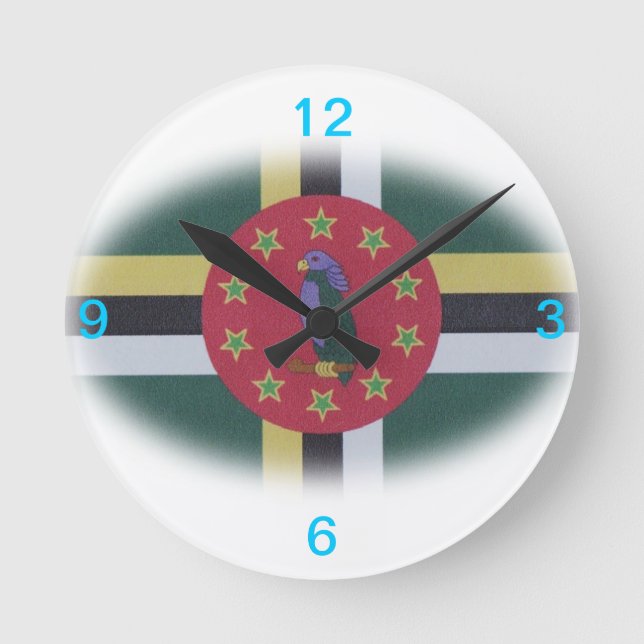 Redondo Mediano Reloj de la bandera de Dominica (Anverso)