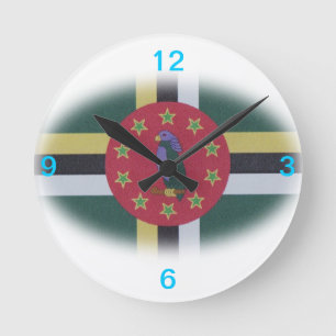 Redondo Mediano Reloj de la bandera de Dominica