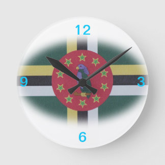 Redondo Mediano Reloj de la bandera de Dominica