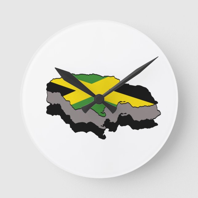 Redondo Mediano Reloj de la bandera de Jamaica (Anverso)