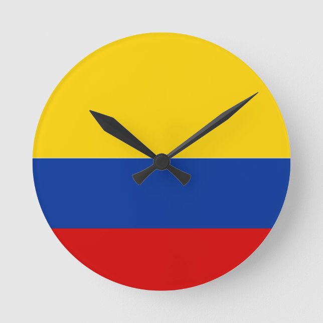 Redondo Mediano reloj de la bandera de país de Colombia (Anverso)