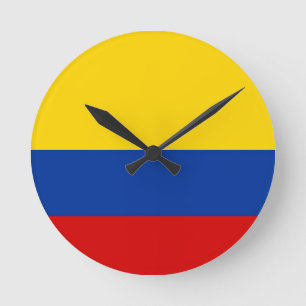 Redondo Mediano reloj de la bandera de país de Colombia