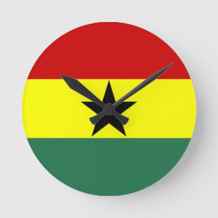 Redondo Mediano reloj de la bandera de país de Ghana