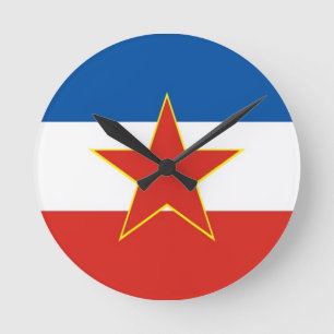 Redondo Mediano Reloj de la bandera de país de Yugoslavia