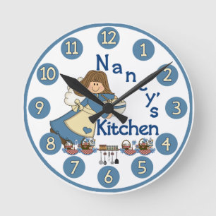 Redondo Mediano Reloj de la cocina de Nancy