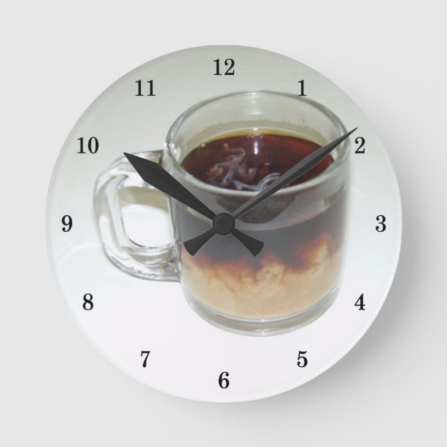 Redondo Mediano Reloj de la Copa Guay de café (Anverso)