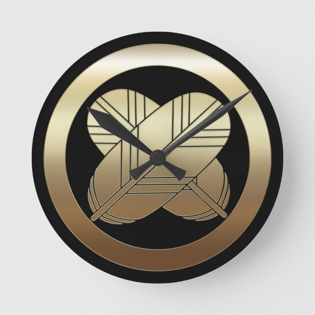 Redondo Mediano reloj de la cresta familiar de asano kamon (Anverso)