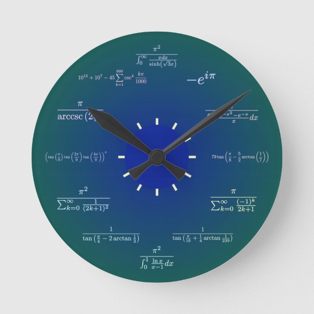 Redondo Mediano Reloj de la matemáticas (Anverso)