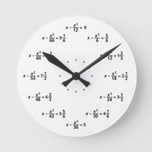 Redondo Mediano Reloj de la matemáticas