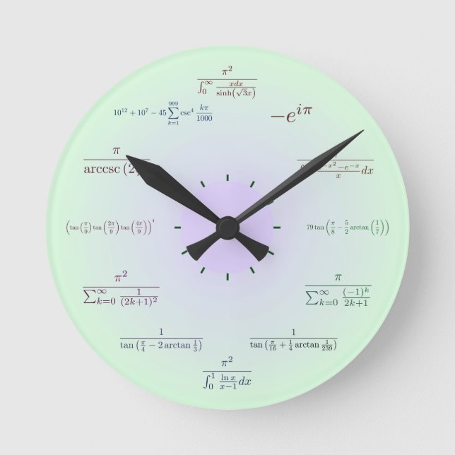 Redondo Mediano Reloj de la matemáticas (Anverso)