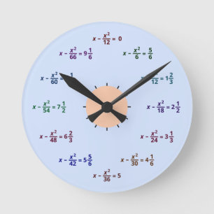 Redondo Mediano Reloj de la matemáticas