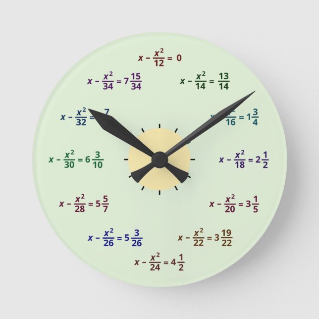 Redondo Mediano Reloj de la matemáticas (Anverso)