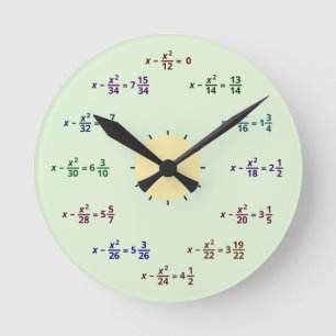 Redondo Mediano Reloj de la matemáticas